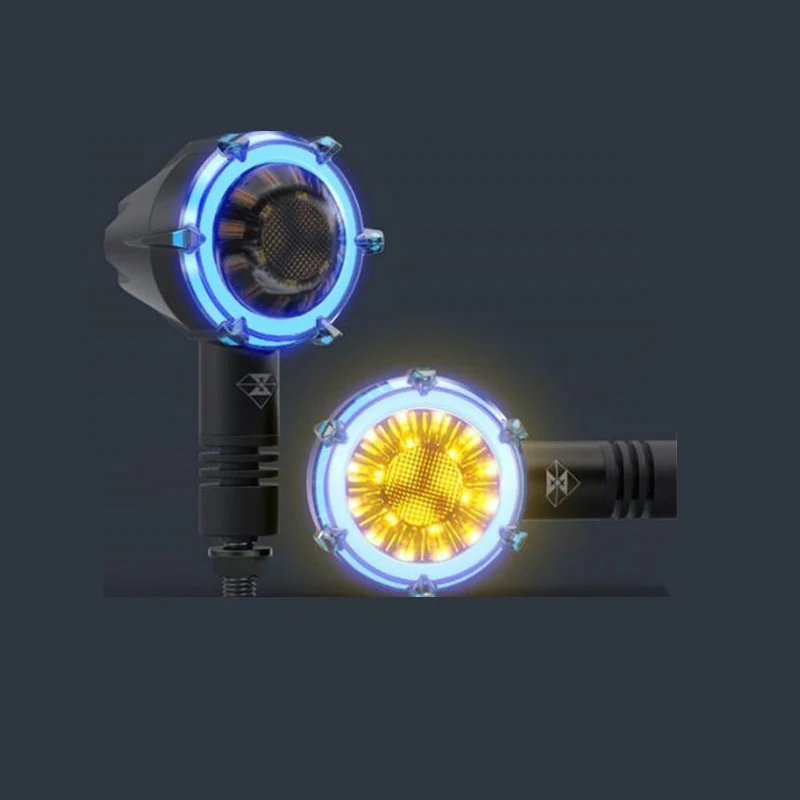 SPIRIT BEAST фонари указателя поворота мотоцикла модифицированный Водонепроницаемый светодиодный декоративный аксессуары сигнальные огни двигатели дневные ходовые огни - Цвет: Синий