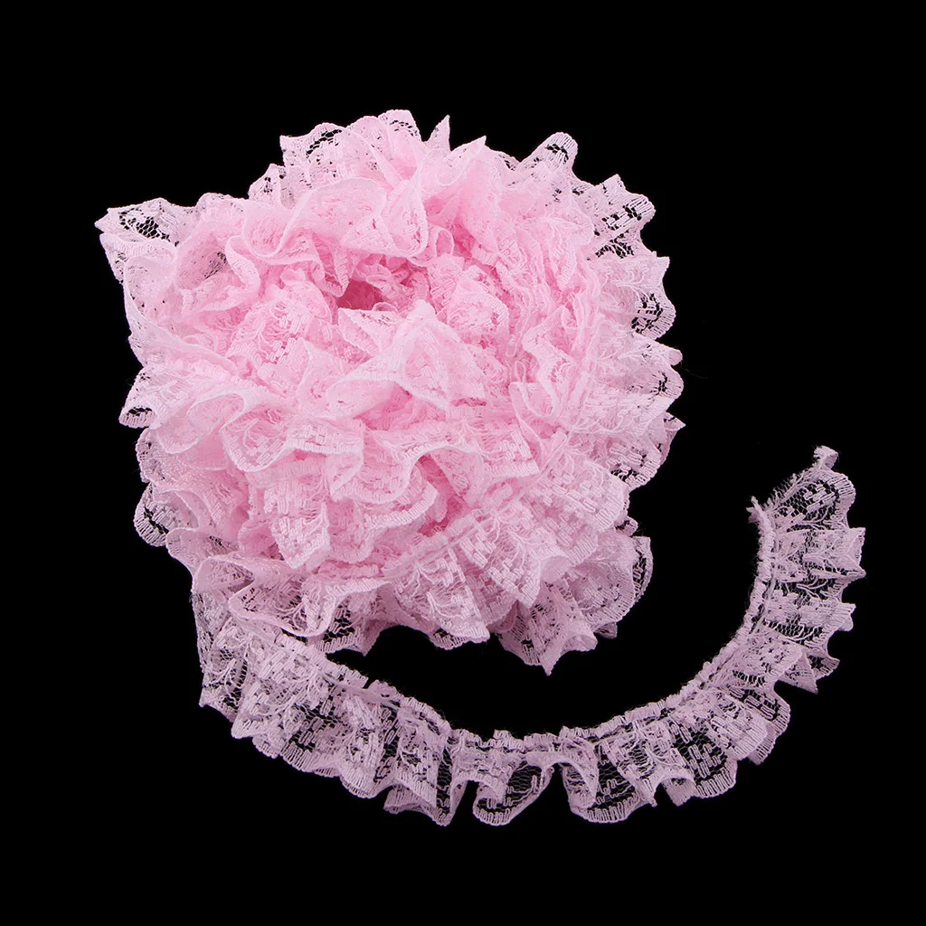 5 Yards Various Colors Ribbon Floral Elastic Lace Trim Handcraft Accessories 2.2cm Width - 8 Colors Available