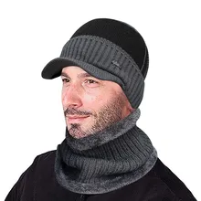 JAYCOSIN Зимняя Шапка-бини для мужчин, вязаная шапка, зимняя шапка, Толстая шерстяная шапка-шарф, Балаклава, шапка-маска, вязаные шапки Gorras 12