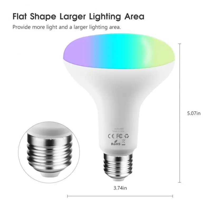 Dimmable E27/E26/B22 RGBW WiFi Smart Led Light Bulb Smart Home Bluetooth Lamp Color Compatible With Alexa Google Home Dropship