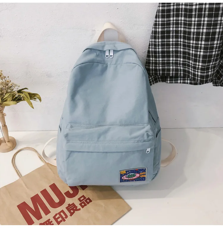 Прямая простой тренд супер огонь стиль холст Косой молнии маленькая икона Мори серия Смешанные Цвета свежий студенческий Ba