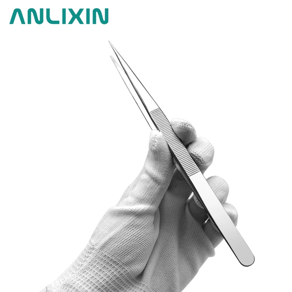 

Industrial Grade 18CM Lengthened Stainless Steel Pointed Tweezers Clamps Medical For Electronic Mobile Phone Repair Tool