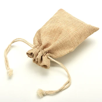 

1pcs Mini Rustic Burlap Pouch Sack Drawstring Tie Bag Wedding Party Favor