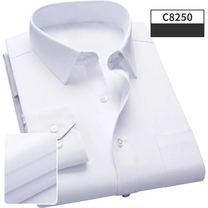C8250 Рубашки мужские новые формальные профессиональные рубашки с длинным рукавом - Цвет: C8250