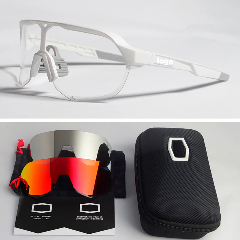 S3 3 линзы поляризованные велосипедные очки Gafas Ciclismo для мужчин и женщин фотохромные MTB дорожный велосипед солнцезащитные очки скорость 100 - Цвет: S2 colour 5