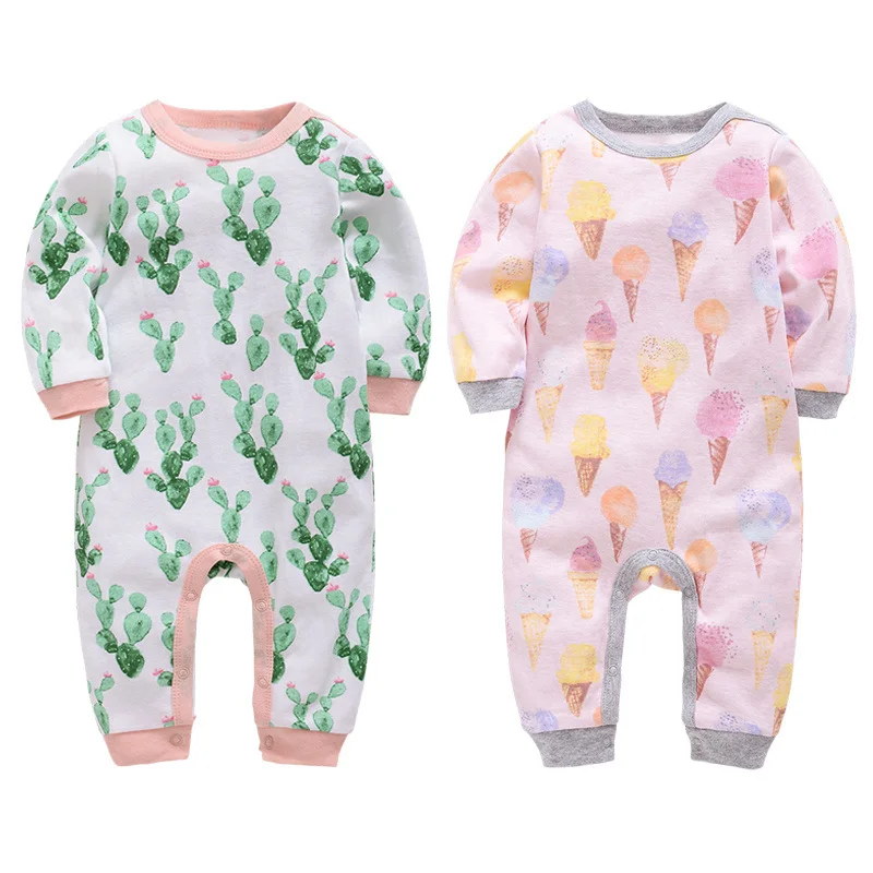 Honeyzone/комбинезон с длинными рукавами для новорожденных, Bebe, хлопковая одежда для девочек, детские комбинезоны для малышей Комбинезоны на весну для детей 0-12 месяцев - Цвет: PY11601161