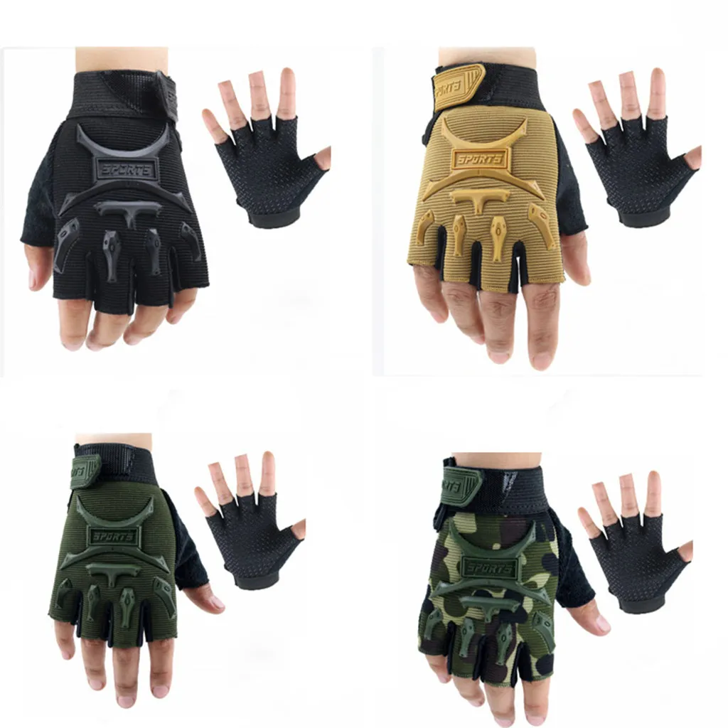 Мужские тактические перчатки, военные перчатки без пальцев с поддержкой запястья для фитнеса, спорта на открытом воздухе, стрельбы, пейнтбола, велосипедные перчатки