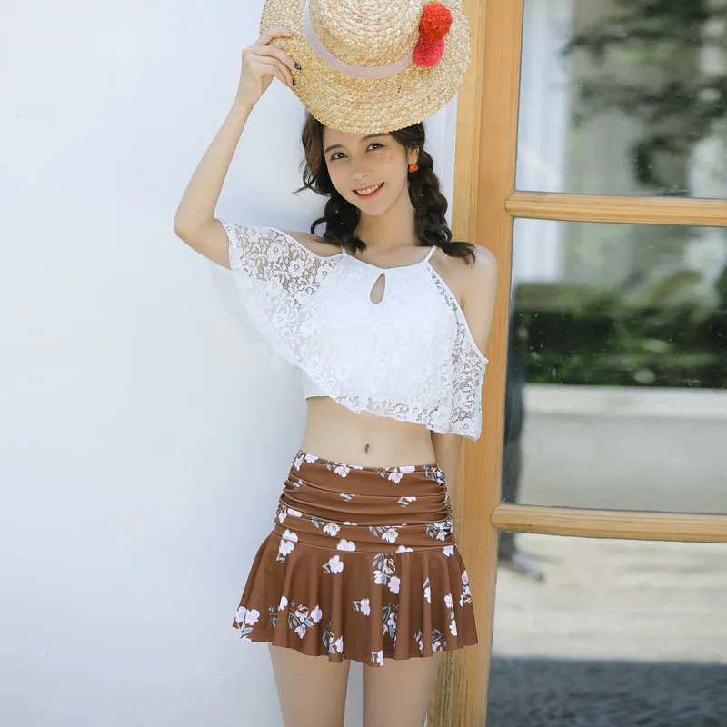 

2018 Summer New Style Two-piece Swimsuits Women's Sexy Bikini Three-piece Set High-waisted Slimming Seaside Holiday Swimwear