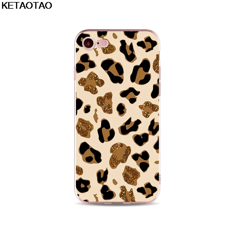 Серый KETAOTAO роскошный леопардовый чехол для телефона s для iPhone 4S 5C 5S 6 6S 7 8 Plus XR XS Max чехол кристально чистый мягкий TPU чехол s - Цвет: Серый