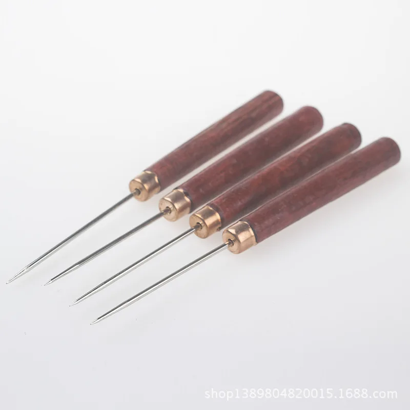 

Qian mei diantong Awl DIY Leather Goods Cow Leather Tool Tanned Leather Sculpture Type Drawings Solid Wood Handle Straight Cone
