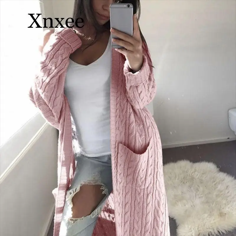 Women Long Cardigan Solid Long Sleeve Jumper Sweater 2020 Autumn Winter Warm Female Knitted Korean Sweater Cute Clothes Women Long Cardigan Solid Long Sleeve Jumper Sweater 2020 Autumn Winter Warm Female Knitted Korean Sweater Cute Clothes