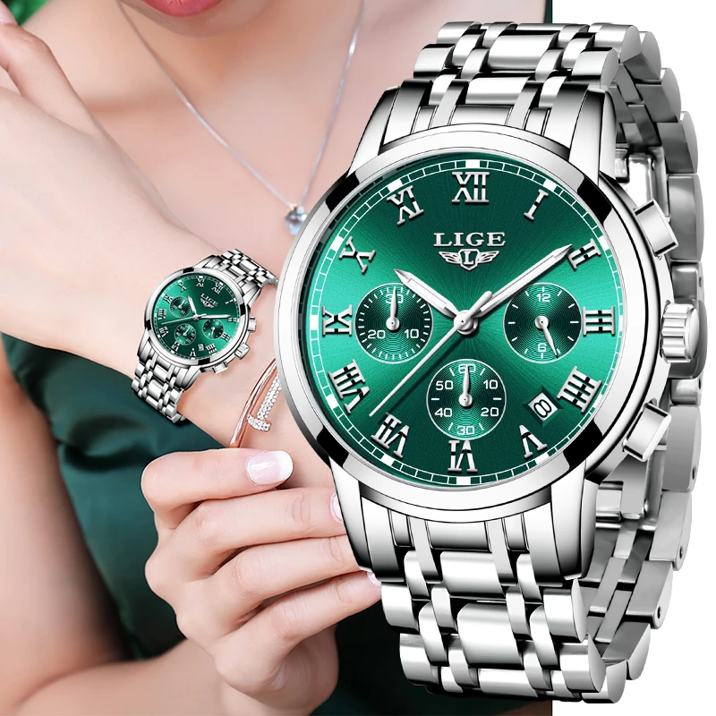 2022 LIGE orologi da donna orologio da polso al quarzo cronografo da donna  di lusso in acciaio inossidabile di alta marca di lusso|Women's Watches| -  AliExpress
