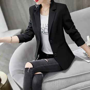 

Spring&Autumn Professional Small Suit Women Korean Version of Solid Color Ladies Suit Temperament Commuter Female Jacket Blazer