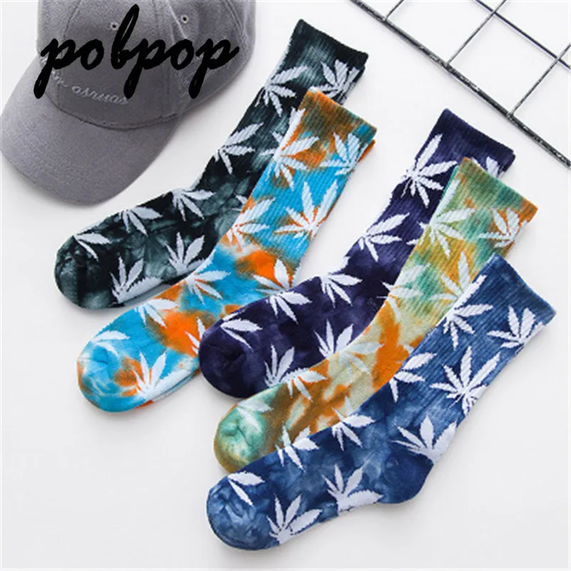 Уличный стиль мужские носки рисунок кленовых листьев толстая секция плюс хлопок