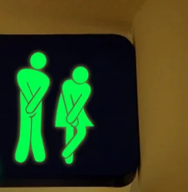 

2 Styles Removable Family DIY Cute Man Woman Washroom Toilet WC Wall Luminous Wall Stickers Door Toilet Decorative Painting