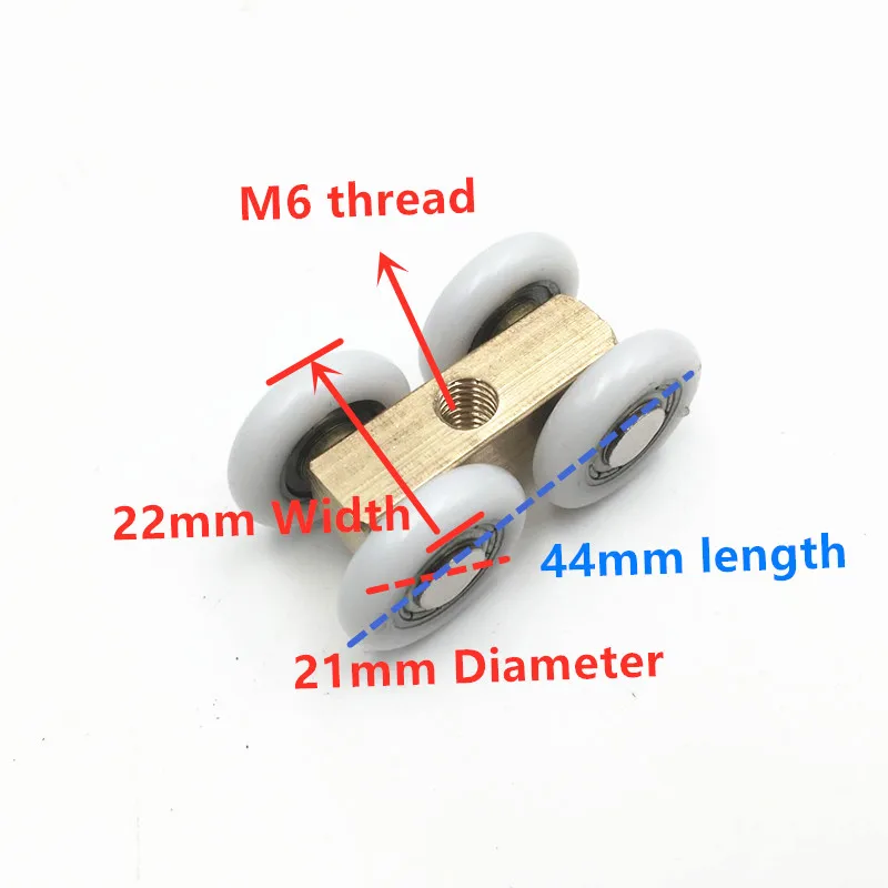 2 шт 21 мм OD раздвижные двери 4 колеса ролик домашний шкаф для ванной комнаты деревянная дверь Медные подвесные колеса для мебельное оборудование, колесо