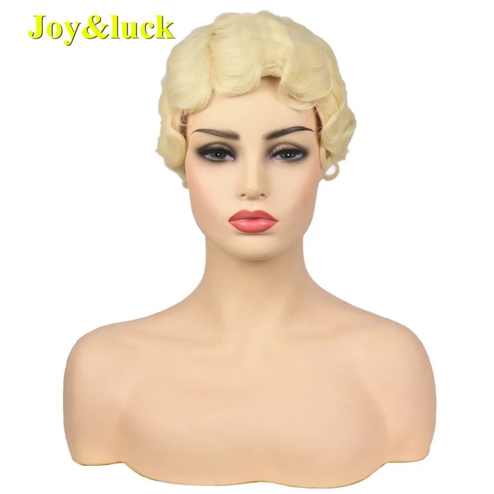 Joy & luck короткий кудрявый парик парики для афро американских волос синтетический