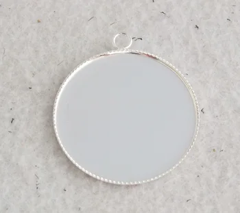 

Free shipping !!! A-1602 30mm 500piece Silver Plated Round Pendant base