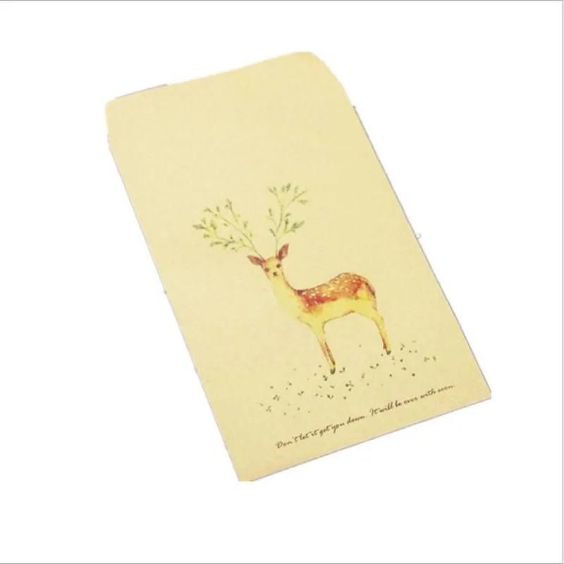 10pcs/lot Cute Forest Deer Envelope Paper Postcards Greeting Card Stationery School Supplies Gift Envelope Sobres Invitacion - Цвет: A