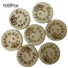 

100Pcs/Set Wood Butterfly Love Heart Letter Carved Sewing Scrapbooking Buttons