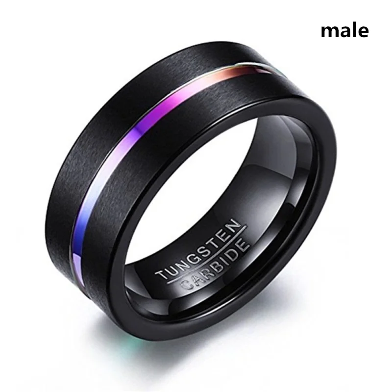 Couple Ring Stainless Steel Colorful Rings Women Purple Crystal Bands Wedding Engagement Jewelry Accessories wedding rings finger rings fashion rings engagement rings fashion ring couple rings crystal rings stainless steel rings metal rings