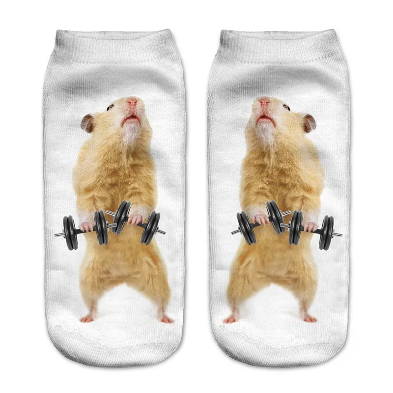 

2019 Fashion Animal Socks 3D Printed Funny kawaii Socks Women Cute Animal Fitness Hamster Socks