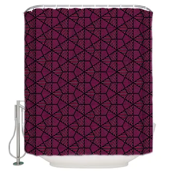 

Shower Curtain Set 60" W x 72" H Fabric Bathroom Showers, Stalls and Bathtubs, Machine Washable - Abstract Curtain Decor