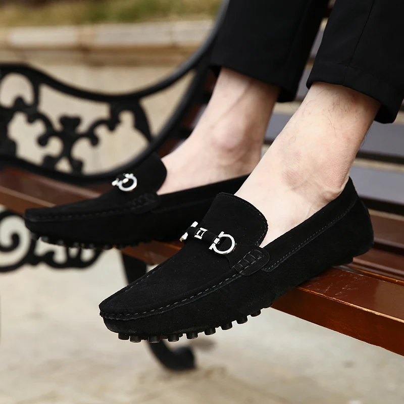 Large Size 45 46 Penny Loafers Men Casual Shoes Mens Shoes Suede Leather Man Moccasins Slip On Men's Flats Male Driving Shoes 4