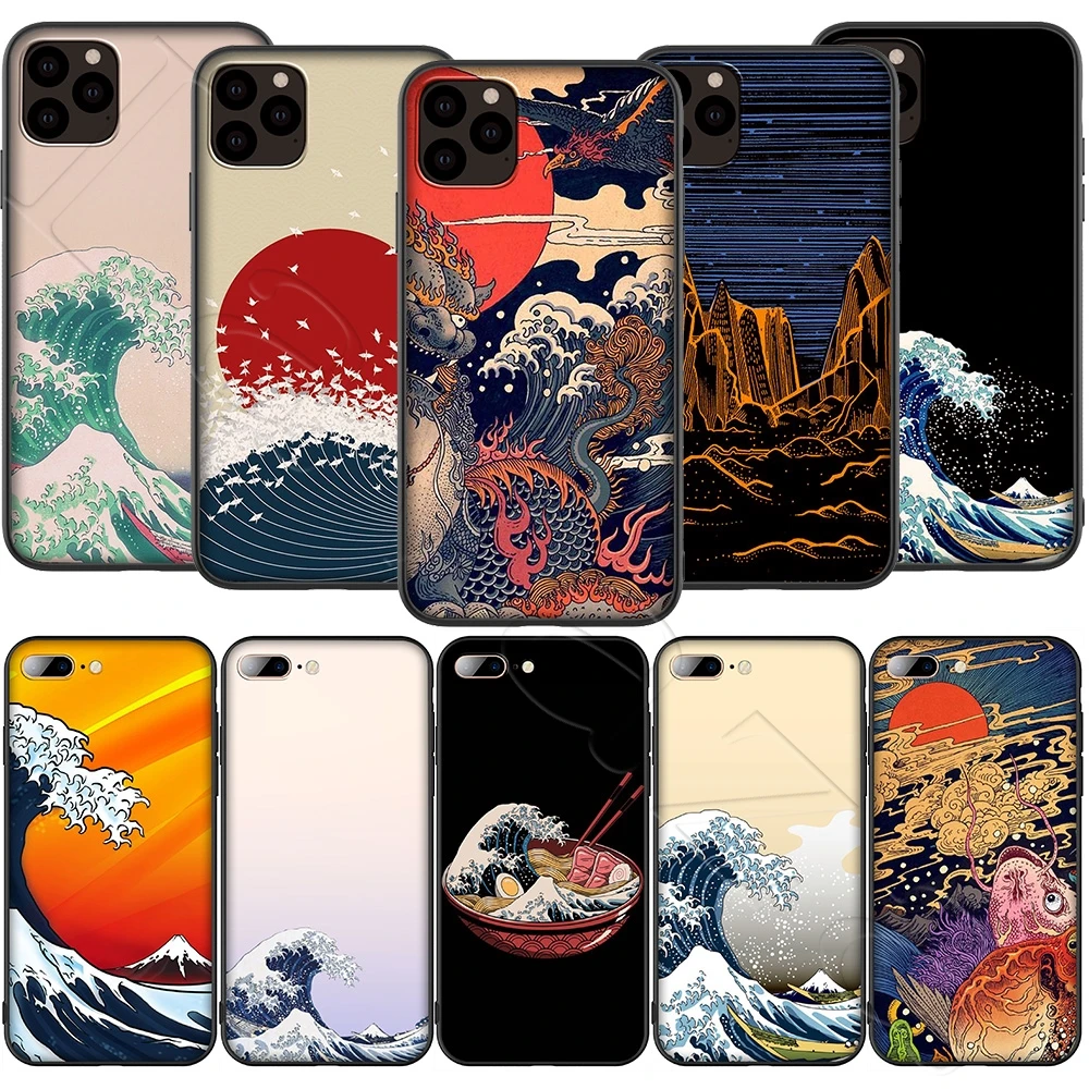 Мягкий силиконовый чехол Lavaza Kanagawa для iPhone 12 Mini 11 Pro XS Max XR X 8 7 6 6S Plus 5 5S SE | Мобильные
