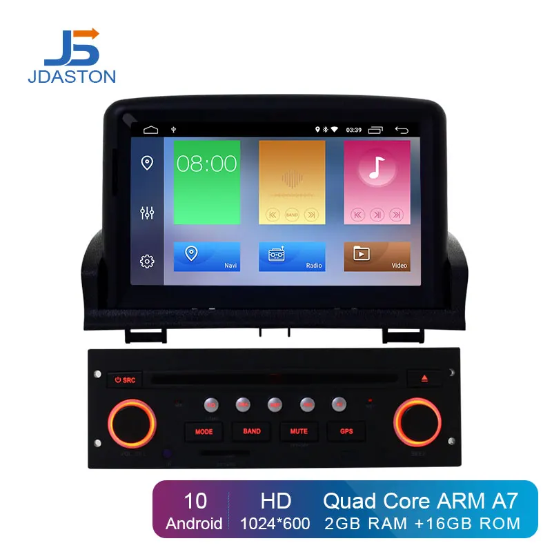 JDASTON Android 10,0 1 Din автомагнитола для PEUGEOT 307 2008 2009 2010 2011 wifi Автомобильный dvd-плеер gps навигация Мультимедиа Canbus