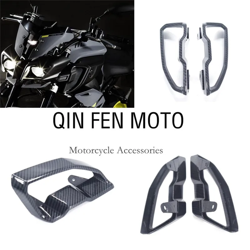 Carbon fiber paint Ram Air Intake Covers Panels Fairings Fit For Yamaha MT-10 MT10 2015-2018