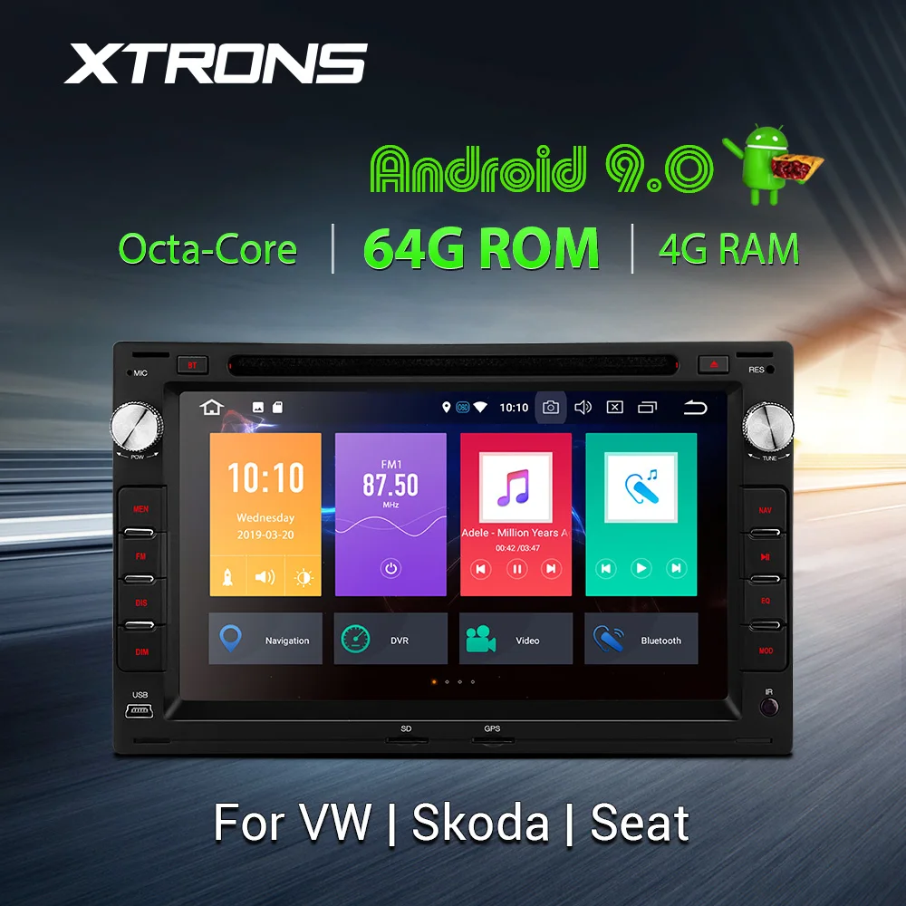 XTRONS 7&quot Android 9.0 Octa Core 64G ROM 4G RAM Car DVD Player Multimedia GPS System Custom Fit for Volkswagen Seat Skoda | Автомобили