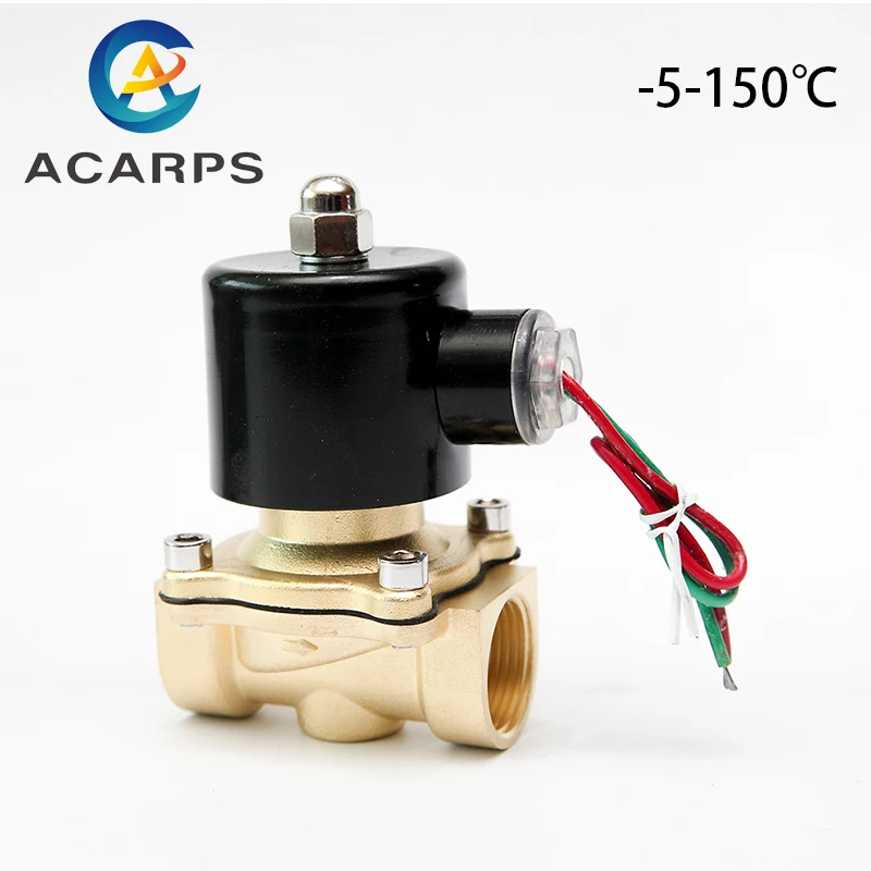 3/4&quot Brass Solenoid Valve High Temperature 150 Degrees Normally Closed 220V 110V 24V 12V With VITON Seal For Water Oil Air |