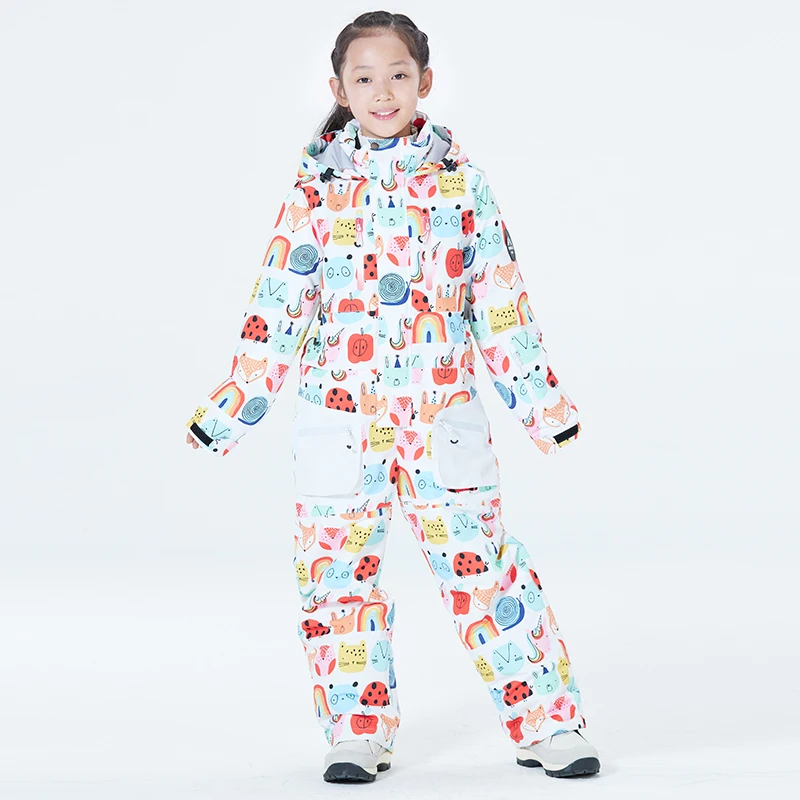 Children Skiing Suit Children's Jumpsuit Ski Wear Snow Suit Snowboarding Clothing Waterproof Winter Outdoor Costumes Boy and Girl's Clothing
