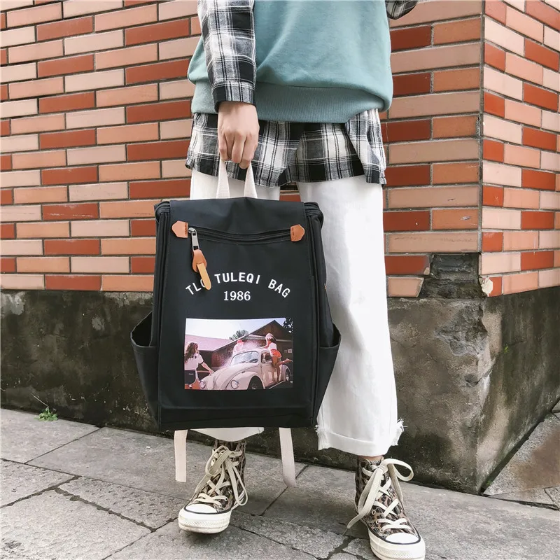 

2019 New Style Trend Korean-style INS Backpack Cool Printed College Style Casual Versatile Large Capacity Bag