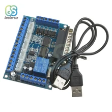 Interface de carte à découpage MACH3 CNC, avec câble USB, optocoupleur, contrôle de Port parallèle, Module de pilote de moteur pas à pas de 5 axes