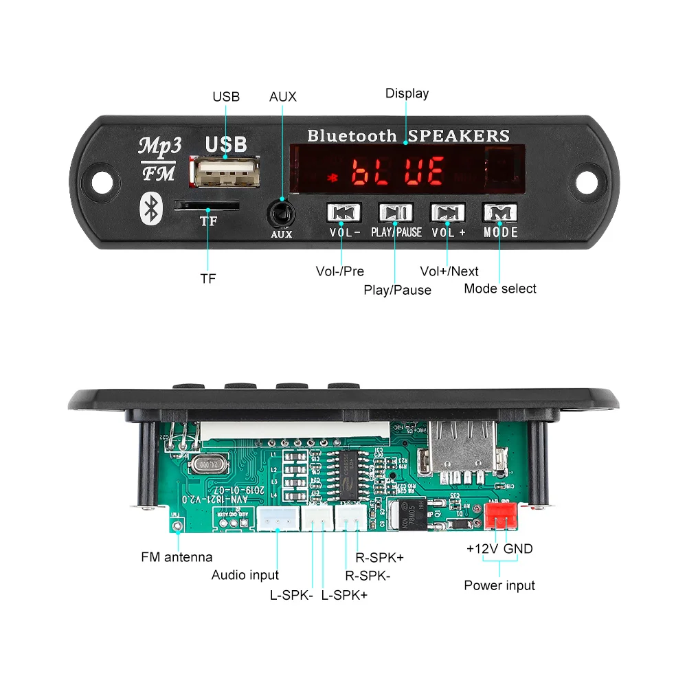 Плата усилителя AIYIMA 15Wx2 с Bluetooth MP3 декодер плата 5 0 приемник WAV APE FLAC аудио
