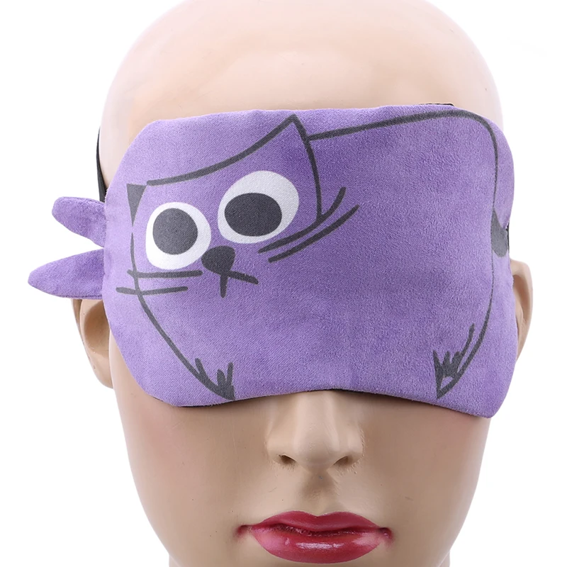 New Sleeping Eye Mask Cute Cat Print Eye Patch Eye Cover Sleeping Mask Kid Teen Blindfold Travel Eye Shade Cover No Ice Bag 1PC