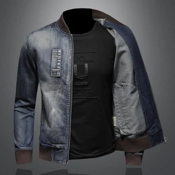 

Fashion trend casual big size men's autumn denim jacket