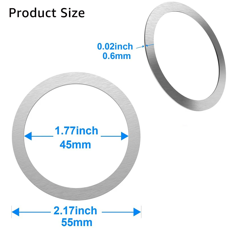 iBudim 2PCS Universal Round Metal Plate Ring for Magsafe Metal Sticker Wireless Charger Sheet for iPhone 13 12 Pro Max Samsung smartphone stand