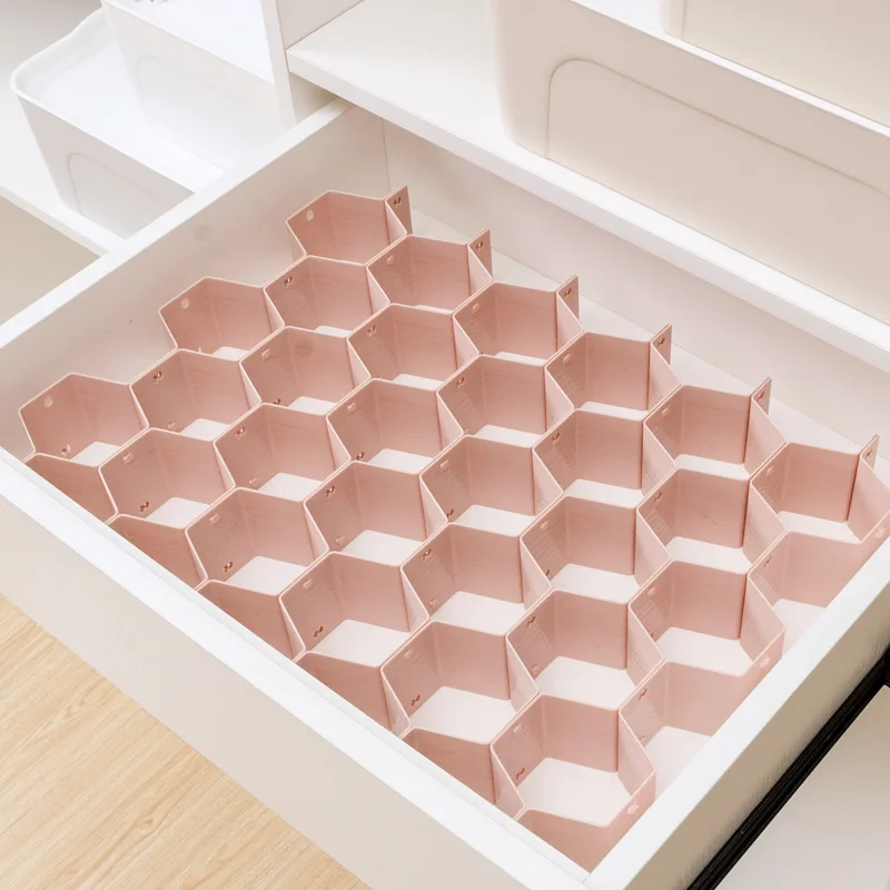 

NC Creative Household Products Hive Drawer Partition Plate Wholesale Drawer Organizing Plastic Layered Compartmental Storage Par