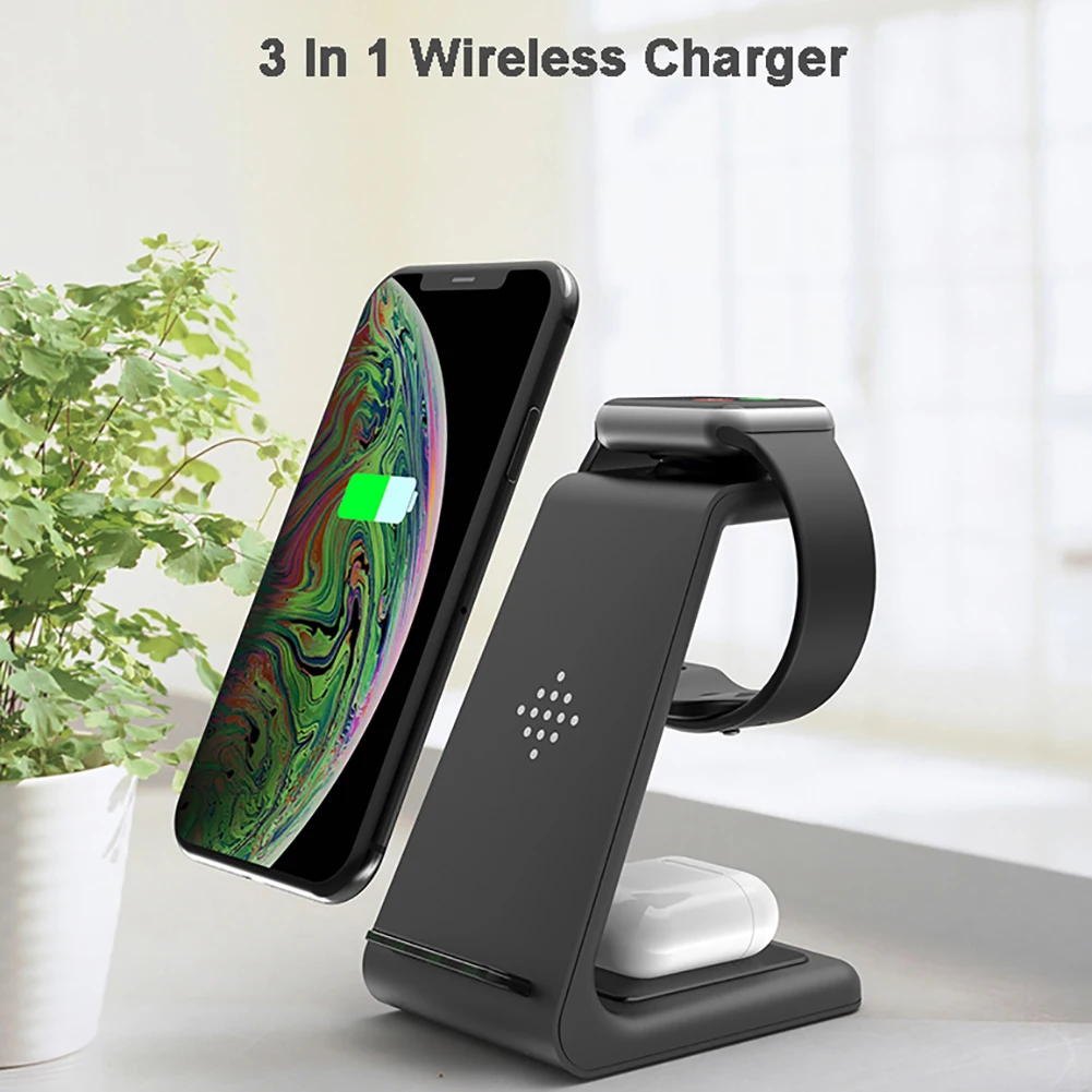 Беспроводное зарядное устройство Qi для iPhone 11 pro X XS Max XR Apple Watch 4 3 2 Airpods 18 Вт быстрая