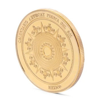 

Gold Plated Mayan Calendar Mexico Souvenir Commemorative Coin Collection Token Y4UB