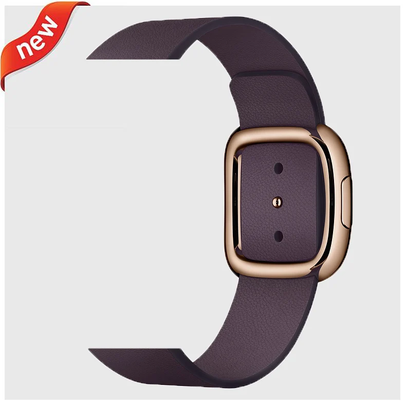 RG eggplant purple Кожаный ремешок для Apple Watch 4 5 ремешок 44 мм/40 мм iwatch 3 ремешок 42 мм/38 мм correa Современный браслет ремень аксессуары для часов 4 3 2 1 5 - Цвет ремешка: RG eggplant purple