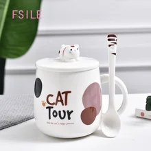 Creative Beautiful Cute Cat Mug Cartoon Ceramic Cup Fashion Couple Drinking Cup Coffee Cup with Lid Spoon Breakfast Milk Cup Kitchen Creative Beautiful Cute Cat Mug Cartoon Ceramic Cup Fashion Couple Drinking Cup Coffee Cup with Lid Spoon Breakfast Milk Cup Kitchen