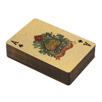 

1Pc 24K Gold Playing Cards Plastic Poker Game Deck Foil Pokers Pack Magic Cards Waterproof Card