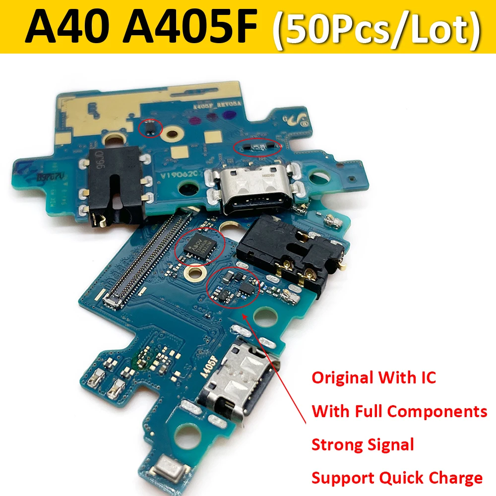 

50Pcs/Lot , For Samsung A40 A405 A405F USB Charging Board Port Dock Charger Plug Connector Board Flex Cable
