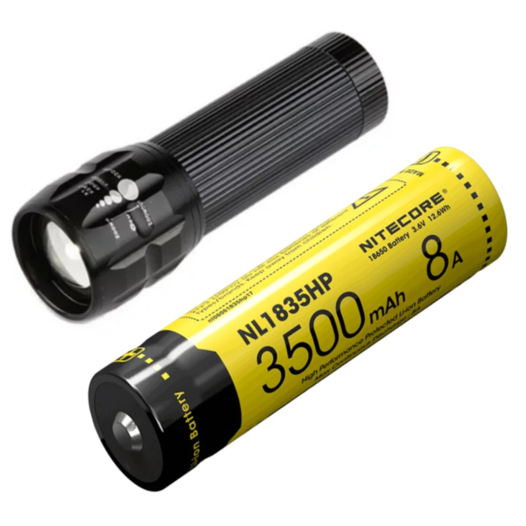 Nitecore NL1835HP 18650 Battery 3500mAh 3.6V 12.6Wh 8A High Performance Protected Li-ion Button for LED Flashlight 18650 smt battery box flame retardant and high temperature resistant smd battery holder can be connected in series and parallel