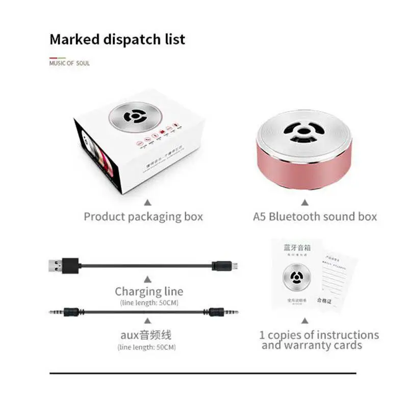 Metermall Портативный Мини Bluetooth динамик пластиковый материал анти-капля износостойкий динамик Поддержка TF карты функция вызова