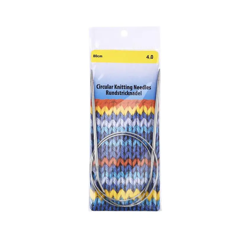 Stainless Steel Circular Knitting and Crochet Needles - 80cm, 2.0-10mm | Premium DIY Weaving Craft Tools